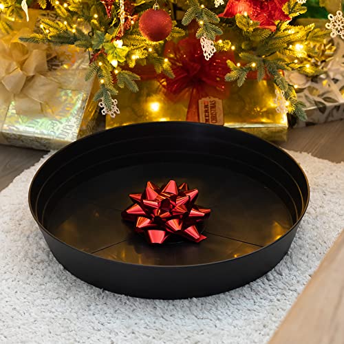 Garden Hour 20 Inch Extra-Large Plant Saucers for Potted Plants & Felt Mat for Floor Protection- Plastic Plant Trays for Indoors No Holes - Extra-Deep Drip Trays for Potted Plants - 20W x 3.7D in.