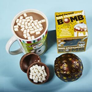 Frankford Salted Caramel Hot Chocolate BOMB, Individually wrapped, Melting Milk Chocolate Ball with mini Marshmallows Inside, Net weight 1.6 oz, Easter Basket Stuffers for Kids Girls Boys Teens Adults