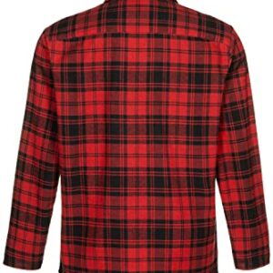 JP 1880 Menswear Big & Tall Plus Size L-8XL Check Print Flannel Pajama Top Burgundy red XXXX-Large 796639540