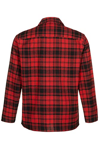 JP 1880 Menswear Big & Tall Plus Size L-8XL Check Print Flannel Pajama Top Burgundy red XXXX-Large 796639540