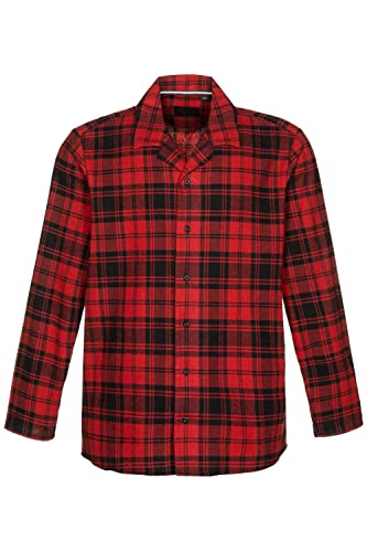 JP 1880 Menswear Big & Tall Plus Size L-8XL Check Print Flannel Pajama Top Burgundy red XXXX-Large 796639540