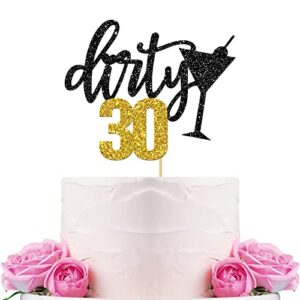 webenison dirty 30 cake topper 30th birthday cake supplies boy or girl dirty thirty birthday party decorations black gold glitter