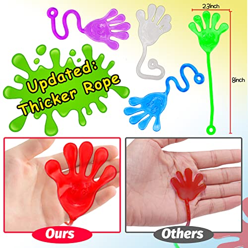 Thremhoo 40 Pcs Sticky Hands for Kids Goodie Bag Stuffer Stretchy Treasure Box Toy Classroom Prize Student Mini Toys Bulk Pinata Fillers Gift Bag Slap Hand Summer Party Favor Supplies Boy Girl