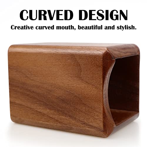 Wooden Pen Box Desktop Stationery Organizer Creative Simple Solid Natural Wood Pencil Holder for Office Supplies (Black Walnut)