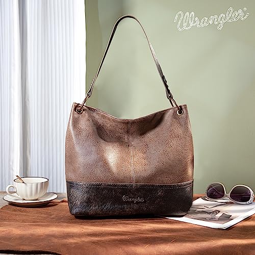 Wrangler Hobo Bags for Women Leather Tote Bag Shoulder Bag Top Handle Satchel Purses and Handbags WG20-918KH