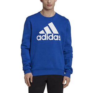 adidas men's essentials big logo fleece sweatshirt, team royal blue/white, large