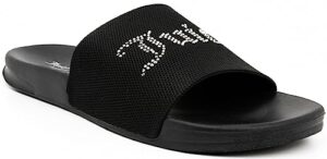 juicy couture women's waycool womens slide sandals, beach sandal, flip flops, size 6 black