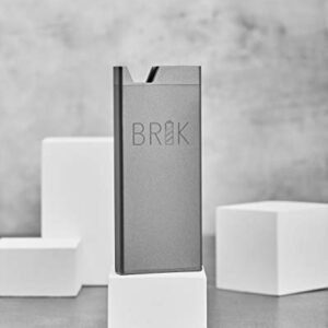 BRIK Portable Carrying Case - Magnetic Holder - Charger Storage - Travel Accessory - Anodized Metal Case (Steel Grey)