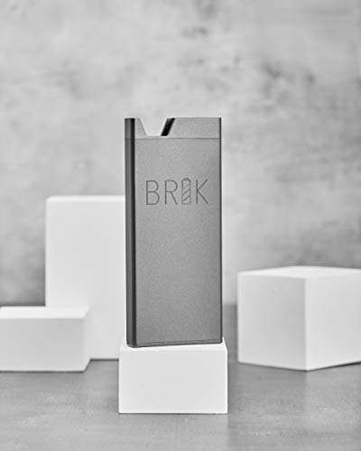 BRIK Portable Carrying Case - Magnetic Holder - Charger Storage - Travel Accessory - Anodized Metal Case (Steel Grey)