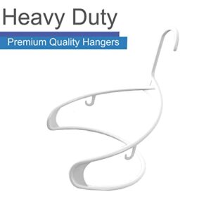 Heshberg Plastic Hooks Hangers Space Saving Tubular Clothes Hangers Standard Size Ideal for Everyday Use on Shirts, Coats, Pants, Dress, Skirts, Etc. (50 Pack) (White)