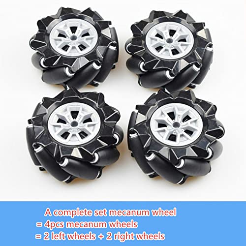 Mecanum Wheel 4wd Metal Robot Car Chassis Remote Control Learning Kit for Arduino Raspberry Pie Microbit with DC Encoder Motor, DIY Steam AGV ROS AI Move Education Platform Robotic Functional Model