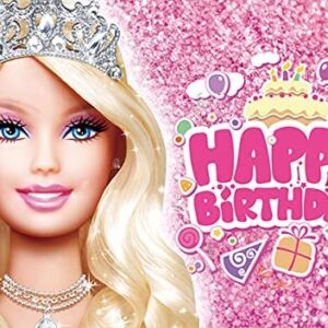 Barbie Backdrops for Girl Birthday Party Decorations Supplies, Barbie Theme Birthday Photo Background for Cake Table Decorations, Happy Birthday Barbie Banner, Polyester 7x5ft, Birthday Pink Barbie