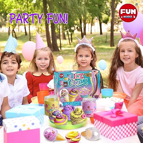 35.16 FL OZ Butter Slime Pack, FunKidz Fluffy Ice Cream Slime Kit for Girls 6-8 Premade 1040 ML Slime Toys Birthday Gifts Party Favor for Kids Age 6-12