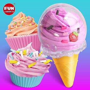 35.16 FL OZ Butter Slime Pack, FunKidz Fluffy Ice Cream Slime Kit for Girls 6-8 Premade 1040 ML Slime Toys Birthday Gifts Party Favor for Kids Age 6-12