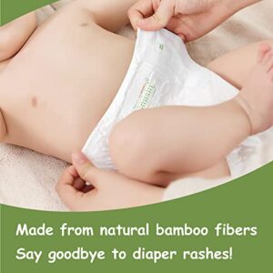 Aimisin Bamboo Disposable Baby Diapers Plant-Based Biodegradable Soft Absorbent Diapers for Babies Hypoallergenic for Sensitive Skin (S(5-16Lbs)-36ct)