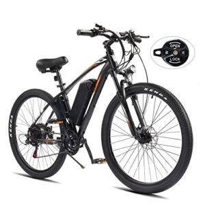 pexmor electric bike for adults, ebike electric bicycle for adults 500w 48v 13ah removable battery, 20mph 27.5" e bike electric mountain commuter bike, 21 speed gear, suspension fork, ul certified