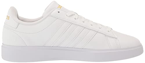 adidas womens Grand Court 2.0 Tennis Shoe, Ftwr White/Ftwr White/Gold Metallic, 8 US