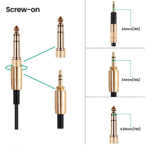 weishan Coiled Audio Cable Replacement for Audio-Technica ATH-M50X, ATH-M40X, ATH-M70X Gaming Headphones, 2.5mm to 3.5mm Extension Aux Cord Wire 5ft to 16ft
