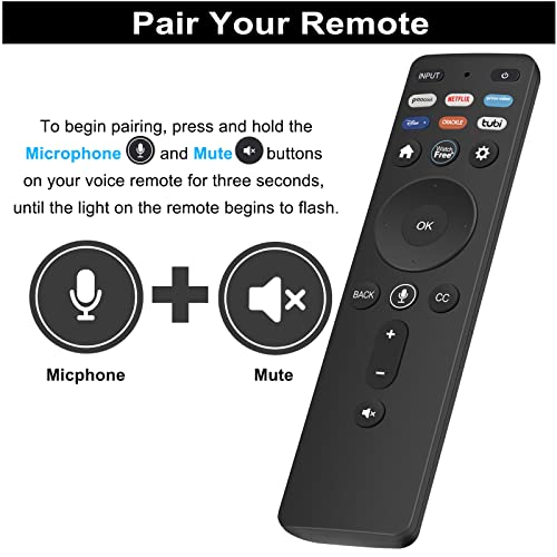 New Replacement Voice Remote Control XRT260 fit for Vizio V-Series and M-Series 4K HDR Smart TV with Shortcut App Keys Peacock Netflix PrimeVideo Disney+ Crackle TUBI Watchfree （Version 2）