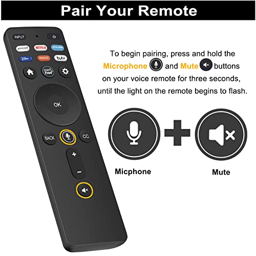 New Replacement Voice Remote XRT260 fit for Vizio M-Series Smart TV M75Q6-J03 M50Q7-J01 P65Q9-J01 P75Q9-J01 M58Q7-J01 M65Q7-J01 M70Q7-J03 M75Q7-J03 M43Q6-J04 M50Q6-J01 M55Q6-J01 M65Q6-J09 M70Q6-J03