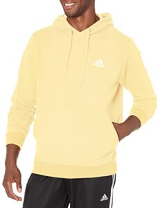 adidas men's essentials fleece hoodie, almost yellow/white, large