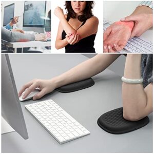 ENUSUNG Wrist Rest Pad Ergonomic Elbow Pads Gel Arm Rest for Desk, Memory Foam Armrest Support for Office, Gaming, Computer, Laptop, Mac - Black