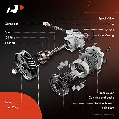 A-Premium Power Steering Pump, with Pulley, Compatible with Volvo S60 2005-2009, Volvo V70 2005-2007, Volvo XC70 2005-2007, 2.4L 2.5L, Replace # 21-5188, 8603104