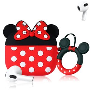 mulafnxal for airpods 3rd generation case cute 3d lovely unique cartoon for airpod 3 silicone cover fun funny cool design fashion case for boys girls kids teen for air pods 3(2021), point minn