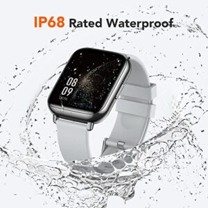 AGPTEK Smart Watch, 1.69"(43mm) Smartwatch for Android and iOS Phones IP68 Waterproof Fitness Tracker Watch Heart Rate Monitor Pedometer Sleep Monitor for Men Women Silver, LW31