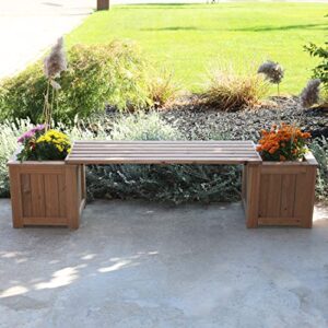yardistry ym12841 planter bench, mocha brown stain