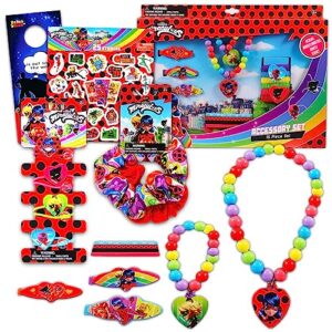 miraculous ladybug hair accessories set - bundle with miraculous ladybug hair scrunchies, ponytail holders, hair clips, and more (toddler accessories for girls)