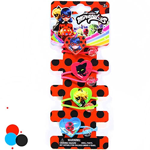 Miraculous Ladybug Hair Accessories Set - Bundle with Miraculous Ladybug Hair Scrunchies, Ponytail Holders, Hair Clips, and More (Toddler Accessories for Girls)