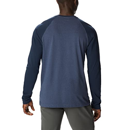 Columbia Men's Thistletown Hills Raglan Tee, Dark Mountain/Collegiate Navy Heather, Large