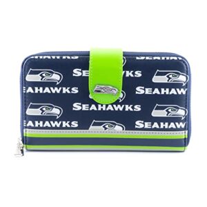 loungefly nfl: seattle seahawks logo all over print wallet