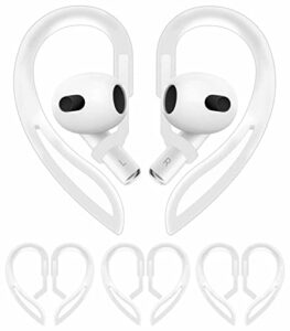 3 pairs ear hooks compatible with airpods pro 2nd 1st and 3 2 1, 360 angle rotation adjustable length anti-slip sport earhooks wing tips holder compatible with airpods 3 2 1 and pro 2 1 - translucent