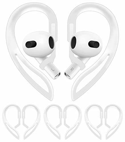 3 Pairs Ear Hooks Compatible with AirPods Pro 2nd 1st and 3 2 1, 360 Angle Rotation Adjustable Length Anti-Slip Sport Earhooks Wing Tips Holder Compatible with AirPods 3 2 1 and Pro 2 1 - Translucent