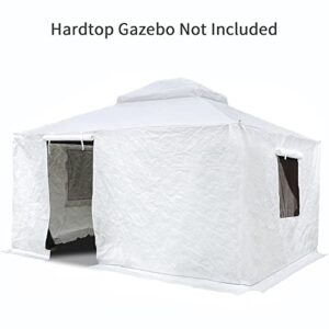 Gazebo Accessories 12' x 16' Universal Winter Gazebo Cover for Hardtop Gazebos,Enclosed Cover with Sidewalls and Mesh Windows Waterproof (White) by domi outdoor living