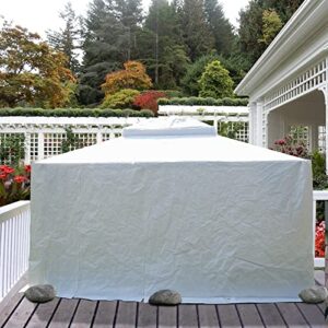 Gazebo Accessories 12' x 16' Universal Winter Gazebo Cover for Hardtop Gazebos,Enclosed Cover with Sidewalls and Mesh Windows Waterproof (White) by domi outdoor living