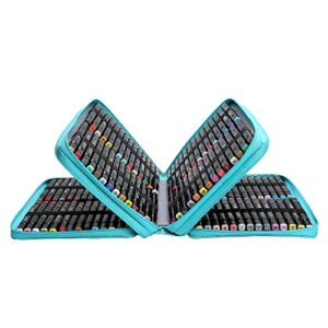 Lbxgap Marker Pen Organizer Case 168 Slots Large Capacity with Handy Wrap Portable Multilayer Holder for Prismacolor Watercolor Pencils & Gel Pen Markers