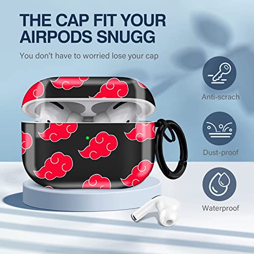 Maxjoy for Airpods Pro Case Cover for AirPod Pro,Anime Military Armor Series Full-Body Air Pod Pro Case,Secure Lock Protective Case for Apple AirPod,Wireless AirPod Pro Cases for Men Women (Red Cloud)
