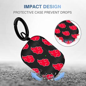 Maxjoy for Airpods Pro Case Cover for AirPod Pro,Anime Military Armor Series Full-Body Air Pod Pro Case,Secure Lock Protective Case for Apple AirPod,Wireless AirPod Pro Cases for Men Women (Red Cloud)