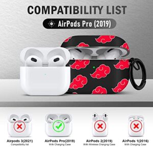 Maxjoy for Airpods Pro Case Cover for AirPod Pro,Anime Military Armor Series Full-Body Air Pod Pro Case,Secure Lock Protective Case for Apple AirPod,Wireless AirPod Pro Cases for Men Women (Red Cloud)