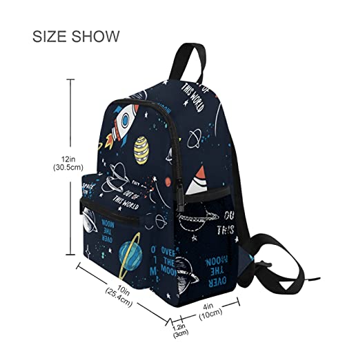 Kids Backpack for boys Space Rocket Planet Toddler Bags Children Preschool Kindergarten Small Chest Strap 3-8 Years Old