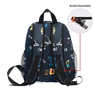 Kids Backpack for boys Space Rocket Planet Toddler Bags Children Preschool Kindergarten Small Chest Strap 3-8 Years Old