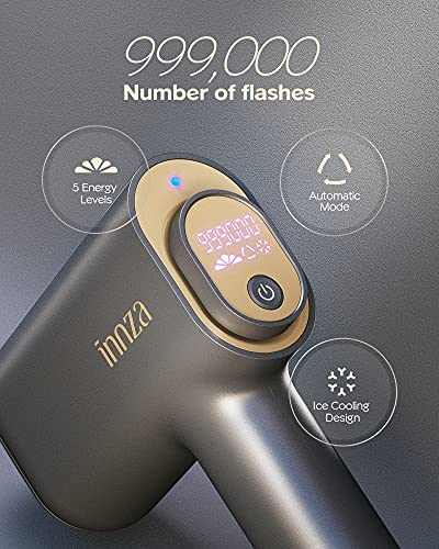 INNZA Laser Hair Removal Device with Sapphire Ice Cooling Function,Upgraded 999999 Flashes IPL Hair Removal Permanent for Women and Men,Depiladora Laser for Facial,Body, Bikini Line,Corded