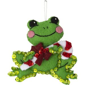 Bucilla Felt Applique 6 Piece Ornament Making Kit, Hoppy Holidays, Perfect for DIY Arts and Crafts, 89468E