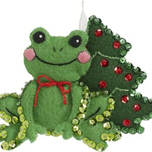 Bucilla Felt Applique 6 Piece Ornament Making Kit, Hoppy Holidays, Perfect for DIY Arts and Crafts, 89468E