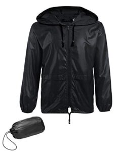 coofandy mens light packable rain jacket with hood waterproof trench raincoats