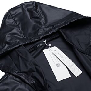 COOFANDY Mens Light Packable Rain Jacket with Hood Waterproof Trench Raincoats