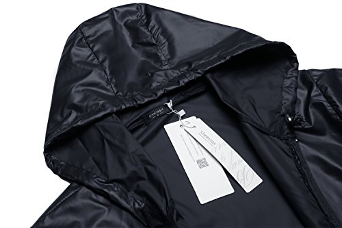 COOFANDY Mens Light Packable Rain Jacket with Hood Waterproof Trench Raincoats